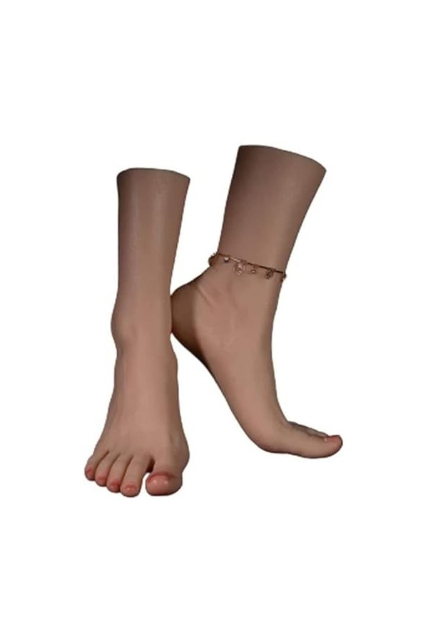 Générique Pied en Silicone, 1 Paire de Pieds en Silicone pour Femmes Modèle de fétichisme des Pieds Modèle de Pieds en Silico