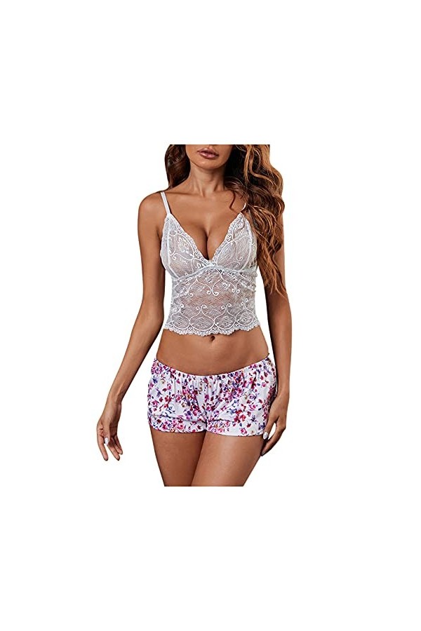 Lingerie Sexy Ensemble Femme Dentelle Ensemble Soutien Gorge et String Erotique sous-Vetements Ensemble Vêtements De Nuit Sex