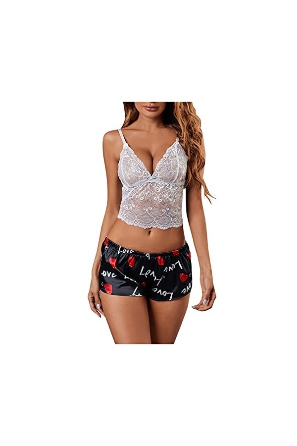 Lingerie Sexy Ensemble Femme Dentelle Ensemble Soutien Gorge et String Erotique sous-Vetements Ensemble Vêtements De Nuit Sex