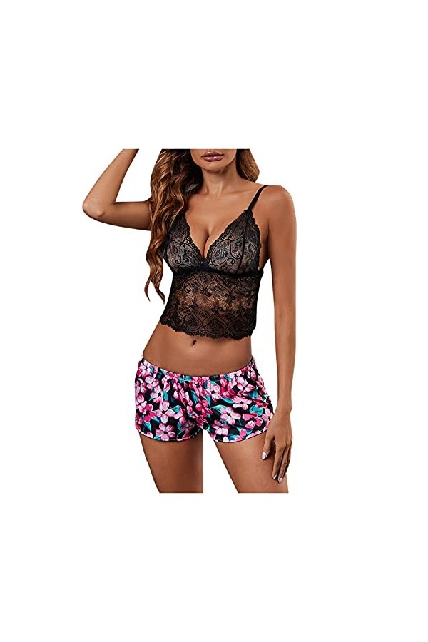 Lingerie Sexy Ensemble Femme Dentelle Ensemble Soutien Gorge et String Erotique sous-Vetements Ensemble Vêtements De Nuit Sex