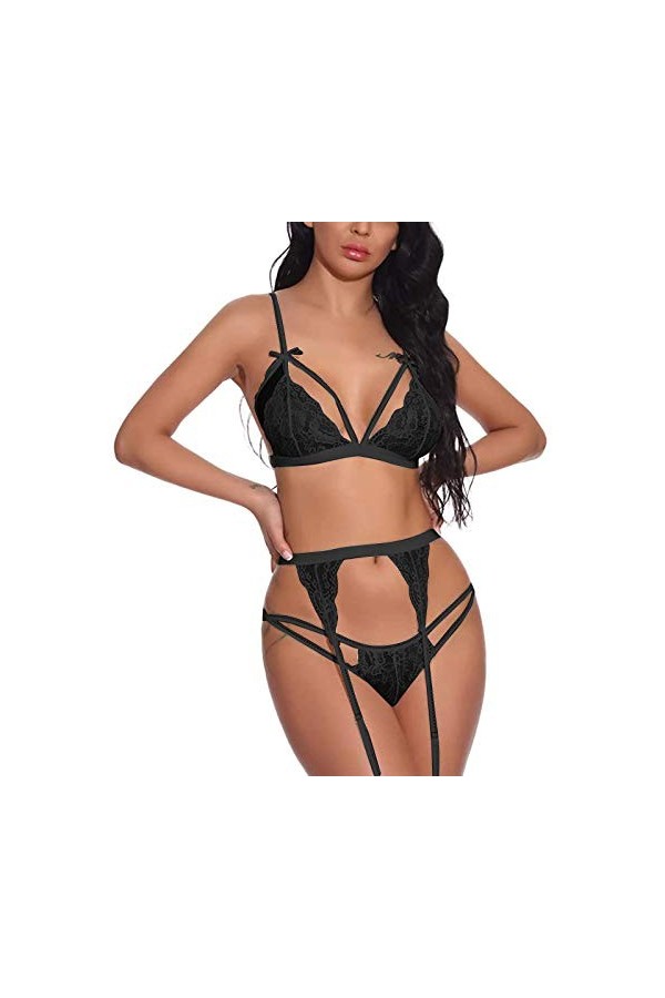 Ensemble Soutien Gorge et String Femme Dentelle sous-Vetements Ensemble Lingerie Sexy Ensemble Erotique Vêtements De Nuit Sex