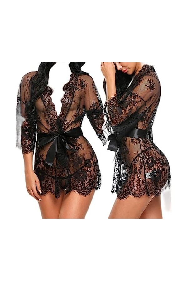SHANHE Sexy Femmes Lingerie Dentelle Robe de Nuit vêtements de Nuit Chemise de Nuit Pansement Profond V G-String Sexy Sommeil
