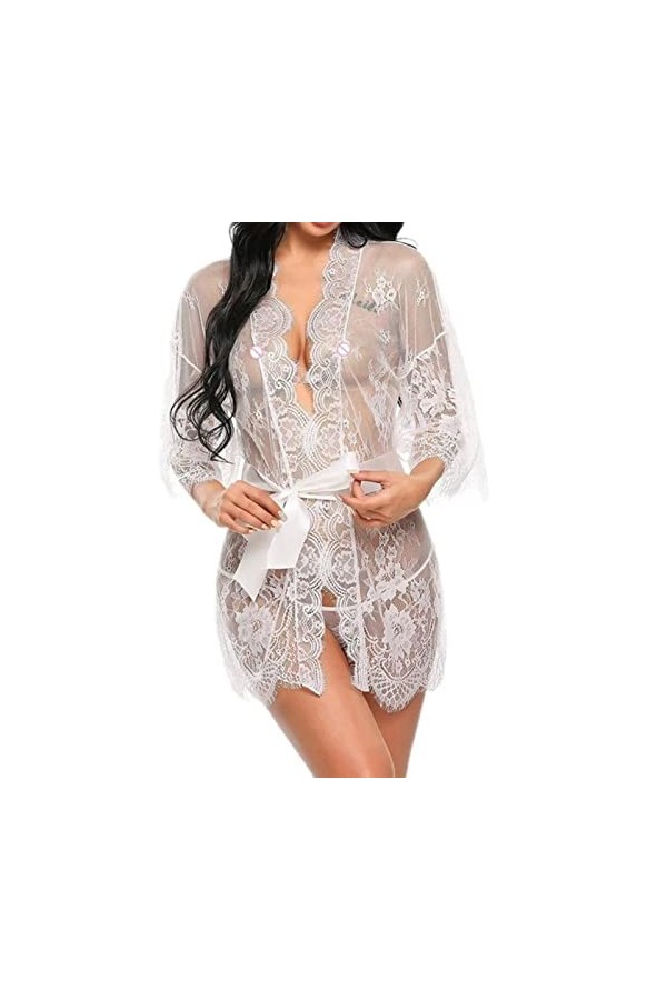 SHANHE Sexy Femmes Lingerie Dentelle Robe de Nuit vêtements de Nuit Chemise de Nuit Pansement Profond V G-String Sexy Sommeil
