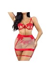 WERVOT de la Saint-Valentin pour Femmes évider Ensemble de sous-vêtements Sexy Ensembles Lingerie Femmes