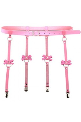 SHANHE Taille Harnais Jarretière Bretelles Ceinture Corps Jambes Sangles Cage Rock Punk Bijoux Harajuku Festival Outfit-Rose