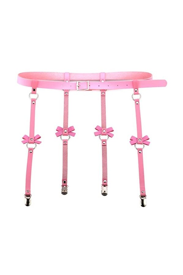 SHANHE Taille Harnais Jarretière Bretelles Ceinture Corps Jambes Sangles Cage Rock Punk Bijoux Harajuku Festival Outfit-Rose