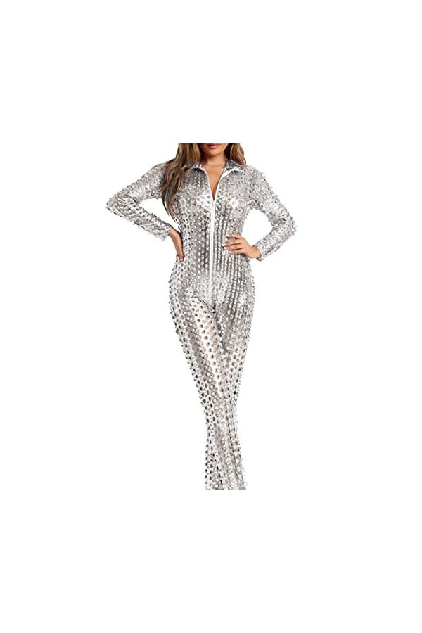 WERVOT Vêtements de Jeu de boîte de Nuit en Cuir laqué Sexy pour Femmes Vêtements érotiques Lingerie Sexy Entrejambe