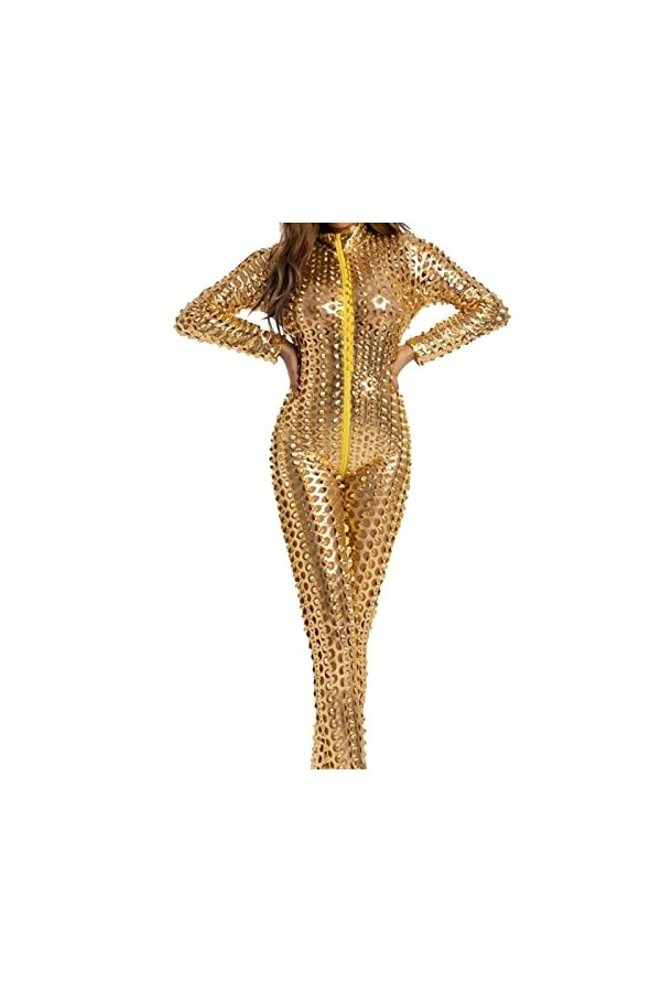 WERVOT Vêtements de Jeu de boîte de Nuit en Cuir laqué Sexy pour Femmes Vêtements érotiques Lingerie Sexy Entrejambe