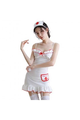 SINMIUANIME Lingerie sexy pour femme - Uniforme dinfirmière - Costume de cosplay pour adulte 7982white 