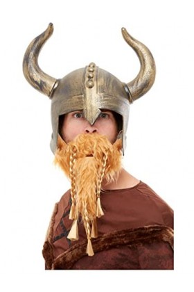 Viking Helmet, Gold, with Beard