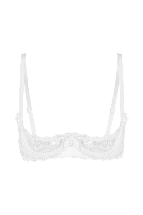 Lingerie Sexy Hot Chaude Soutien-Gorge Débardeur en Dentelle Lingerie Soutien-Gorge Spaghetti Ajustable,Noir,S