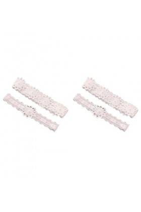 Abaodam 2 Paires De Jarretelles De Mariage Porte-Jarretelles De Mariée Jarretelles Florales Jarretelles De Mariée Col De Robe