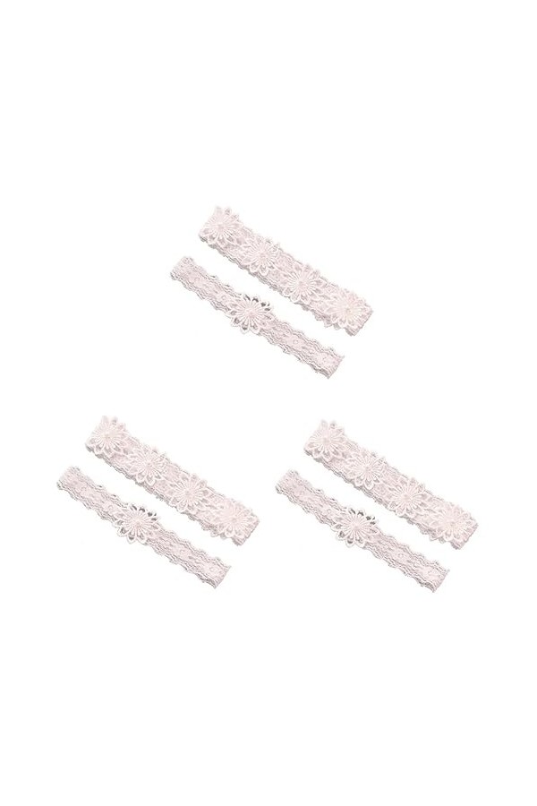 Abaodam 2 Paires De Jarretelles De Mariage Porte-Jarretelles De Mariée Jarretelles Florales Jarretelles De Mariée Col De Robe