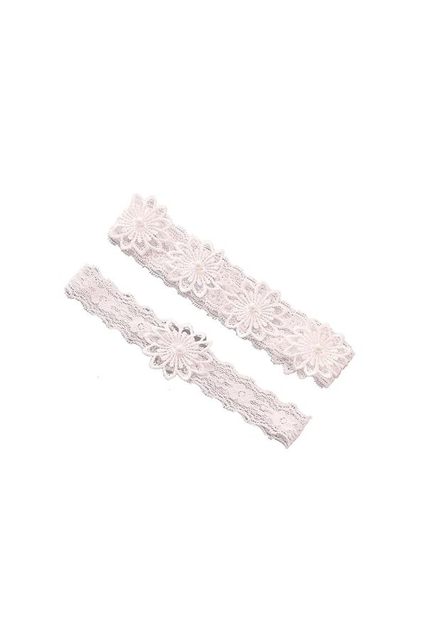 Abaodam 2 Paires De Jarretelles De Mariage Porte-Jarretelles De Mariée Jarretelles Florales Jarretelles De Mariée Col De Robe