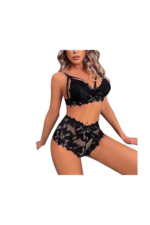 Ouvrir lentrejambeEnsemble de Lingerie érotique à Trois Points pour Femmes Sexy, 1, M