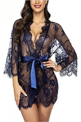 Plus Grande taillePeignoir Sexy Femme Lingerie érotique Pyjama en Maille, 6, S