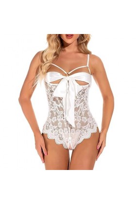 ZTIANEF Ouvrir lentrejambeSexy Transparent Transparent Uniforme Ouvert Entrejambe Ouvert Poitrine exposée romuse érotique, B