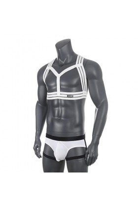 CHOUBAGUAI Hommes Sexy Club Pyjamas Cou Corps Harnais Vêtements Combinaison Évider Cou Cou Bande Jambe Bande Mémoires Ensembl