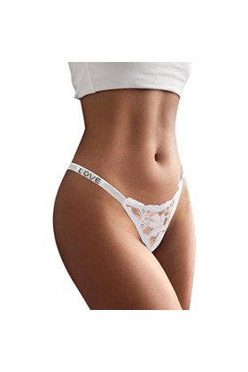 PANPANY Culottes pour Femme Confortables Tanga Dentelle sous Vetements Multipack Multicolore String Taille Basse Soutien-Gorg