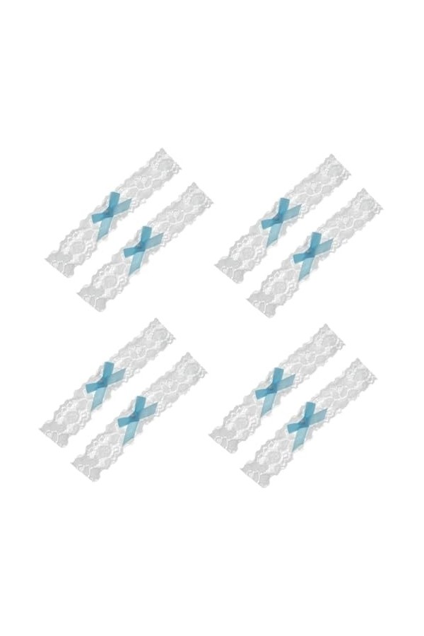 HOMSFOU 4 Pièces De Jarretelles De Mariée en Dentelle Accessoires pour Femmes Jarretelles Extensibles Décor en Macramé Anneau
