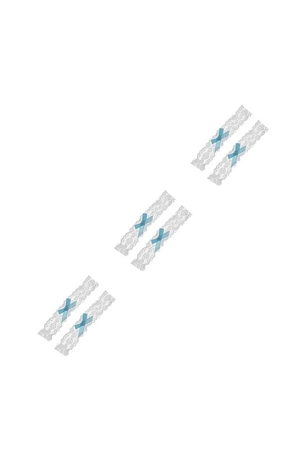 HOMSFOU 4 Pièces De Jarretelles De Mariée en Dentelle Accessoires pour Femmes Jarretelles Extensibles Décor en Macramé Anneau