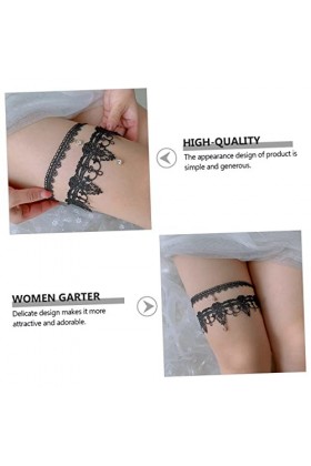 Abaodam 1 Paires Jarretière en Dentelle Décor Floral Ceinture Florale en Dentelle De Mariée Jambe Unique Porte-Jarretelles en