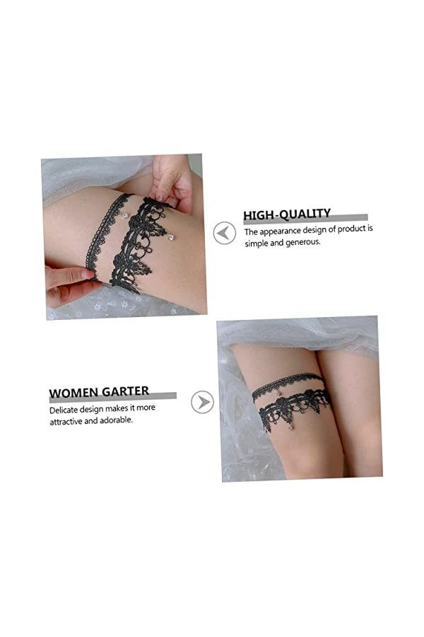 Abaodam 1 Paires Jarretière en Dentelle Décor Floral Ceinture Florale en Dentelle De Mariée Jambe Unique Porte-Jarretelles en