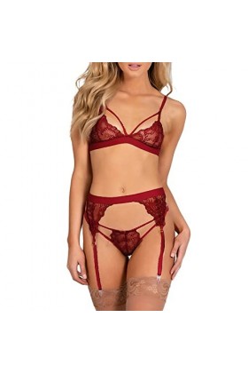 Femme sous-Vetements Sexy Lingerie Sexy Ensemble Dentelle Vêtements De Nuit 2 Pièce Ensemble Soutien Gorge et String Erotique