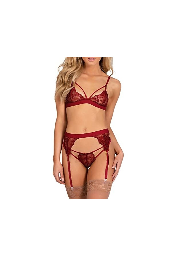 Femme sous-Vetements Sexy Lingerie Sexy Ensemble Dentelle Vêtements De Nuit 2 Pièce Ensemble Soutien Gorge et String Erotique