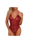SHANHE Body Sexy Femme Lingerie Lingerie Sexy Body en Dentelle Dames Costume Sexy Pyjama Femme-Noir,M