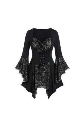 KBOPLEMQ Vêtements médiévaux pour femme - Robe de bal Renaissance - Avec fronces - Pour Halloween - Cosplay - Costume gothiqu