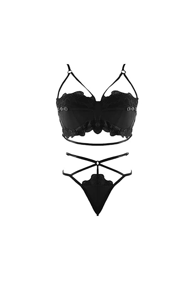 Femme Ensemble Soutien Gorge et String Dentelle sous-Vetements Erotique Vêtements De Nuit Sexy Lingerie Sexy Ensemble 2 Pièce