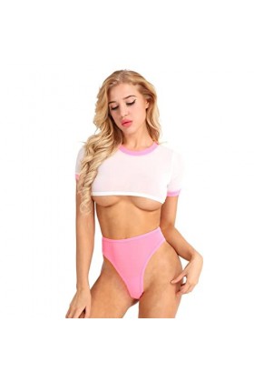 Body Lingerie Set Femmes Japanese School Girl Uniform Outfit Club Cosplay Costume Mini Top + Crotchless Briefs Hot Nightwear-