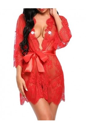 SHANHE Sexy Femmes Lingerie Dentelle Robe de Nuit vêtements de Nuit Chemise de Nuit Pansement Profond V G-String Sexy Sommeil