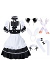 Irtysh Costume kawaii de lanime français pour fille – Robe de costumade avec oreilles de chat en fourrure, gants et chausset