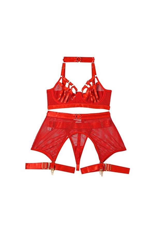 PYUIYY Soutien-Gorge en résille Ensemble de sous-vêtements Sexy Pyjamas Sexy Européens et Grande Taille sous-vêtements érotiq