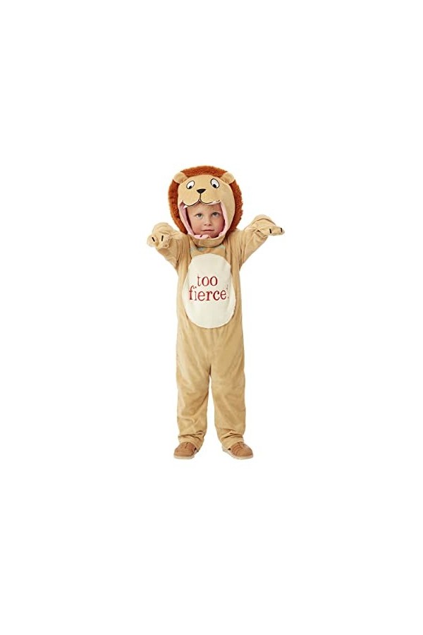 Smiffys Dear Zoo 51576T2 Costume de lion de luxe sous licence officielle, unisexe pour enfant, marron et orange, 3-4 ans