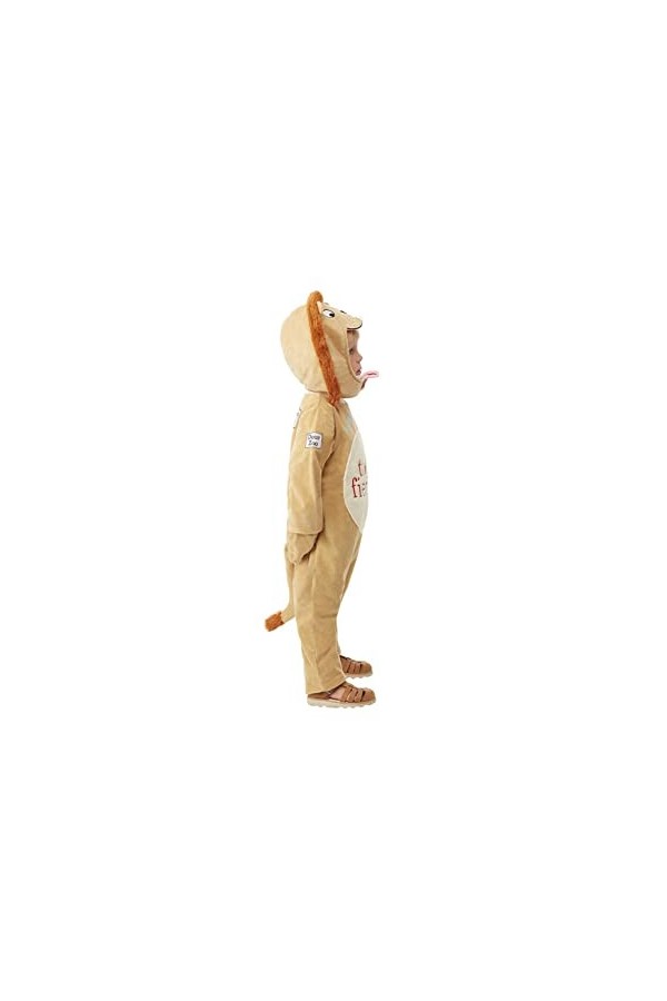 Smiffys Dear Zoo 51576T2 Costume de lion de luxe sous licence officielle, unisexe pour enfant, marron et orange, 3-4 ans