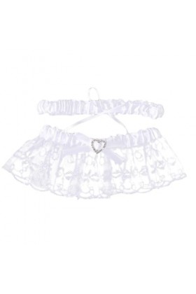 Abaodam 1 Paire De Jarretelles En Tissu Élastique En Forme De Cœur Bretelles De Mariée Blanches Européennes Et Américaines