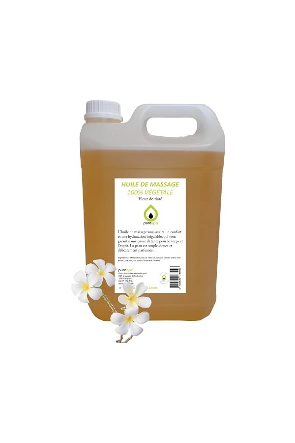 Purespa Huile de Massage végétale parfumée - 100% Massage Naturelle exotique Oranger, 5 Litres 