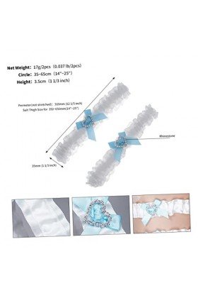 Abaodam 2 Pièces Bandeau De Mariée en Dentelle Porte-Jarretelles De Mariée Femmes Mariée Jarretières Porte-Jarretelles en Den