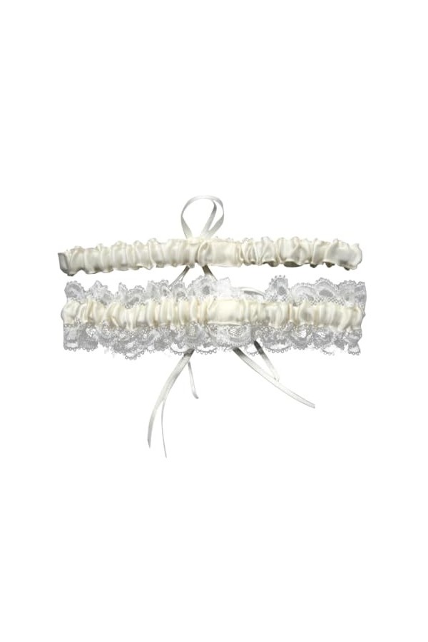 GALPADA Accessoires De Mariée Noeud Papillon Jarretière De Mariée Blanc