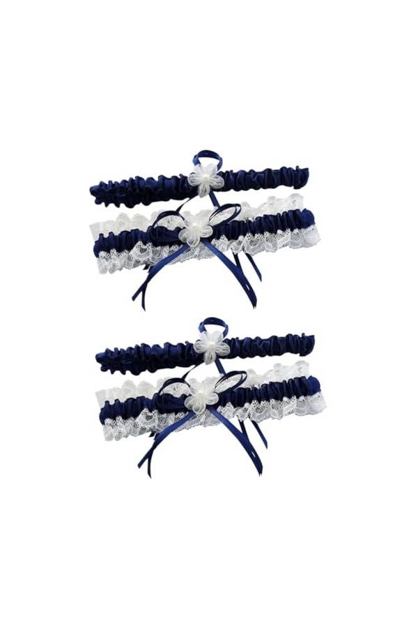 GALPADA Accessoires De Mariée Noeud Papillon Jarretière De Mariée Blanc