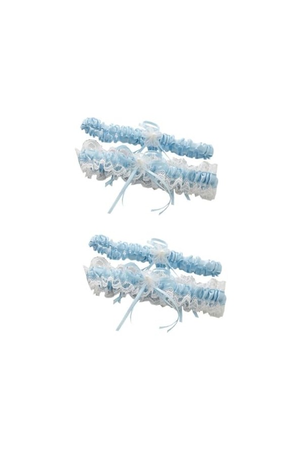 GALPADA Accessoires De Mariée Noeud Papillon Jarretière De Mariée Blanc