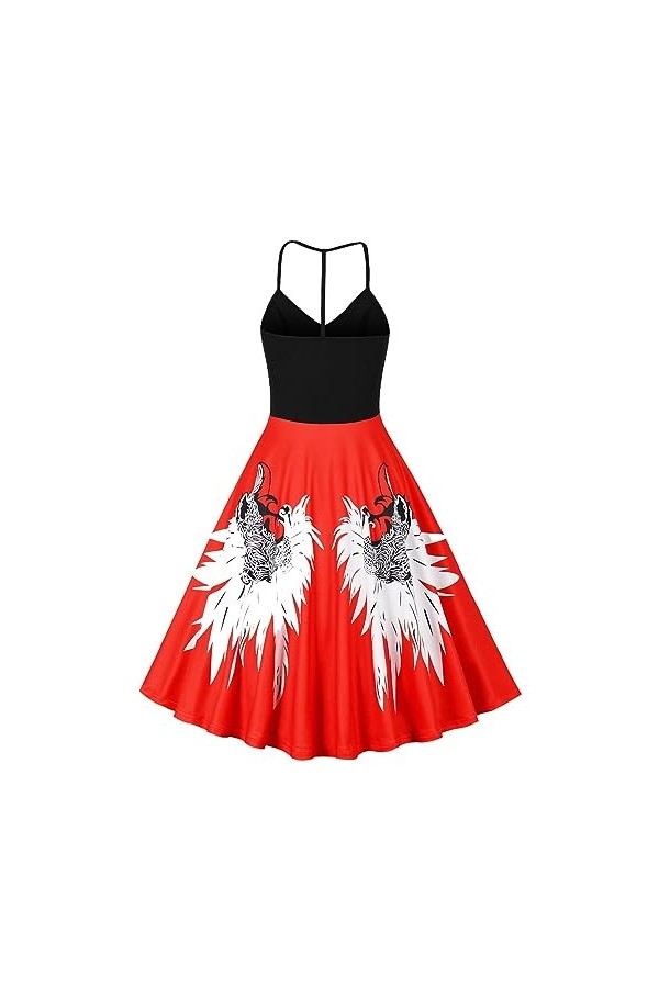 liaddkv Costume dHalloween - Costume dHalloween pour femme - Robe swing rétro sexy rouge, XXL 