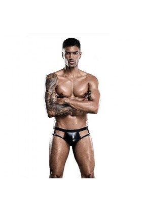 Sous-VêTements En Cuir Verni Pour Hommes,Sous-VêTements Une PièCe Sexy En Cuir Artificiel,Ensemble De Shorts,Uniforme De Jeu 