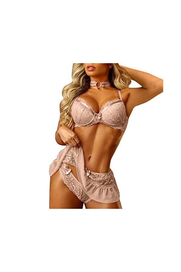 Femme Vêtements De Nuit Dentelle sous-Vetements Sexy Lingerie Sexy Ensemble Erotique Ensemble Soutien Gorge et String 2 Pièce