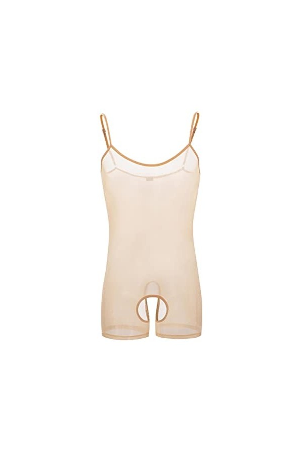 PIYAX Sexy Hommes Body Hommes Lingerie Voir À Travers Bretelles Bodys Homme Érotique De Nuit Sissy Body Shaper