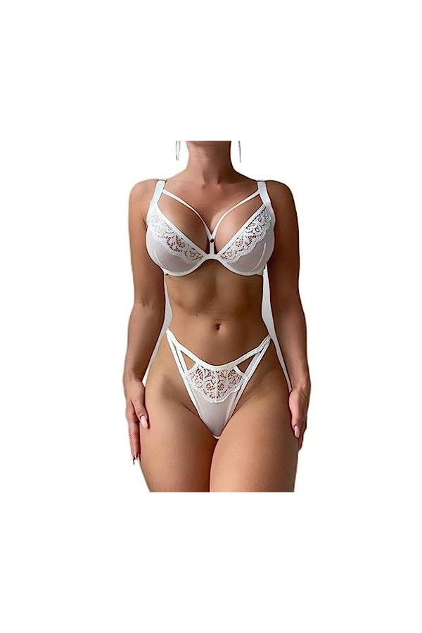 Sexy Femmes sous-Vêtements Ensemble Push Soutien-Gorge + String Culotte Jarretières Ensemble Femmes Lingerie Costumes Dentell