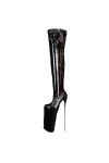 EXECAB Femmes sur le genou bottes, 30cm femme bottes déquitation fermeture éclair sexy bottes longues femme talon mince dame